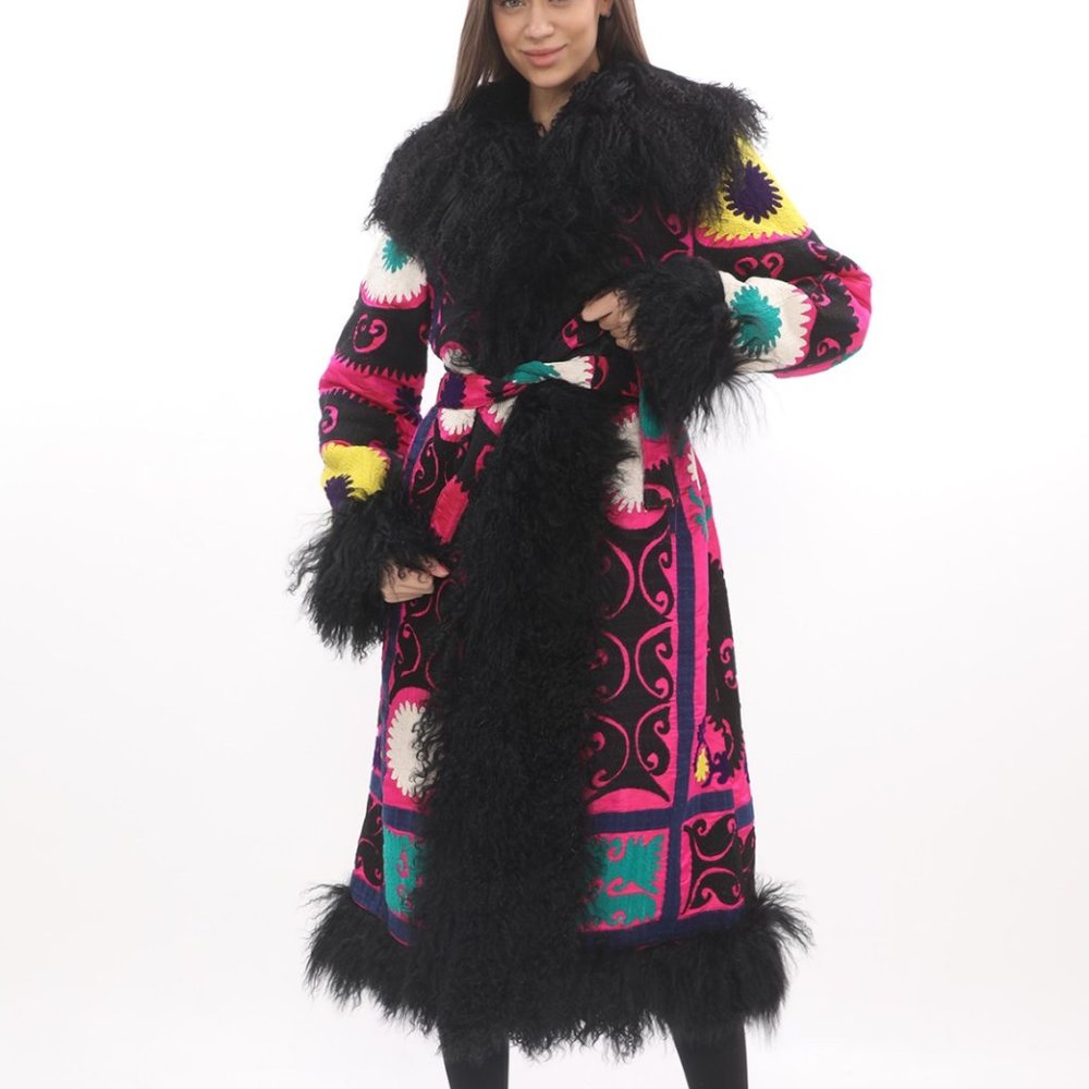 Boho Style Womens Coats, Shearling Coat, Suzani Coats, Vintage Coats, Fur Coats,